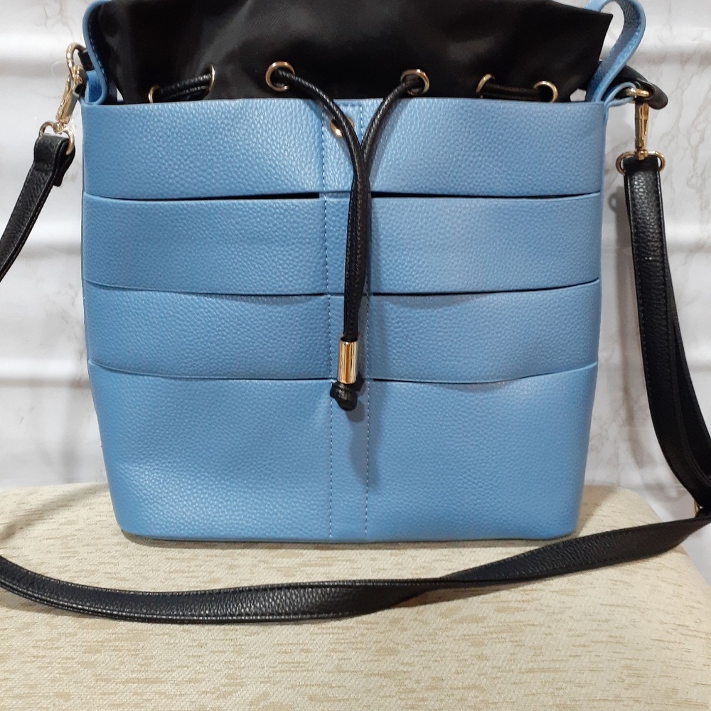 JustFab Blue Bucket Bag